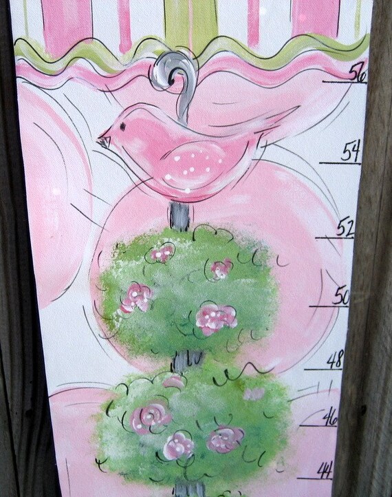 Items similar to Hand Painted Canvas Growth Chart Topiary on Etsy