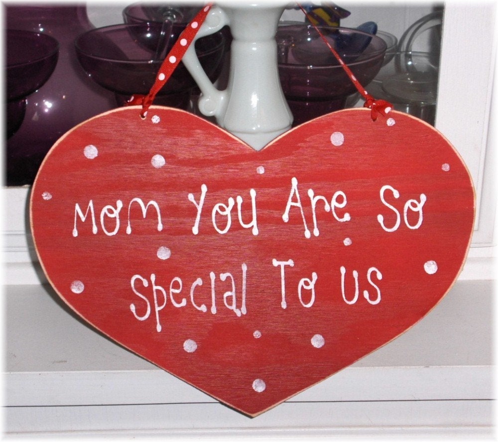 Mom You Are So Special To Me Red Heart Custom With White Polka