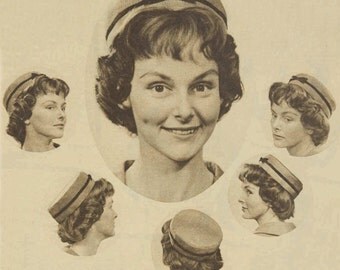 Pillbox Pill Box Hat Instructions 1959 Downloadable PDF Vintage Pattern