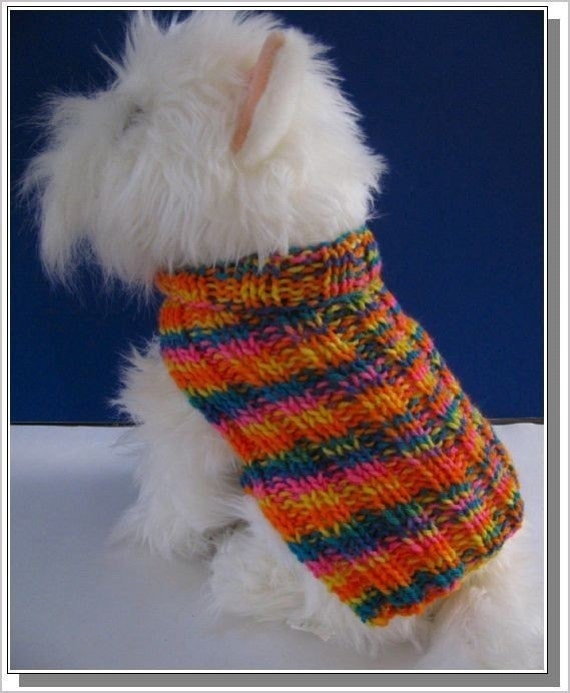 Dog Sweater Knitting pattern Basic Ribbed Design Very Easy to