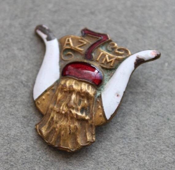 Victorian Antique Masonic MOVPER Grotto Jewel Finding AZIM