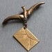 Antique Swallow with Love Letter Brooch
