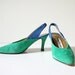 SALE -- Tropical Resort Sling Back Heels / Sz 6 / Evan Picone