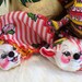 Vintage ANNALEE Christmas STOCKINGS with MICE 1970s
