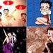Lot Of 12 Betty Boop II Fabric Panel Quilt Squares