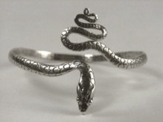 Sterling Silver Coiled Snake Bracelet by chaerty on Etsy