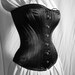 SALE-- c. 1880 Victorian Corset in Black Satin Coutil