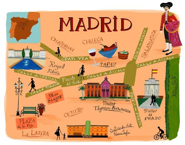 Items similar to Madrid Map, limited edition, 13x15 on Etsy