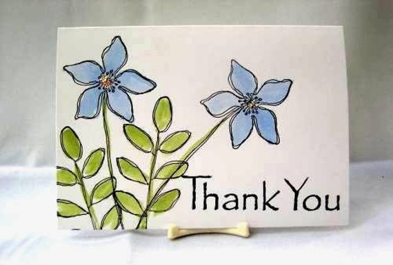 Watercolor Thank You Card by ThePaperMenagerie on Etsy