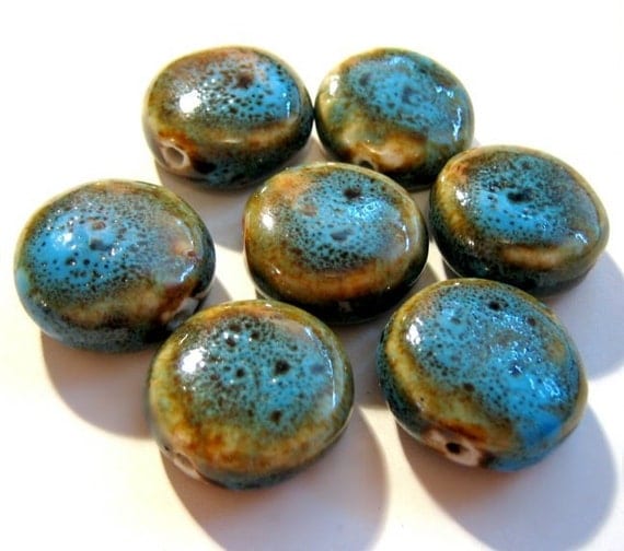 Vintage Ceramic Beads Glazed Ceramic Pottery Beads Jewelry