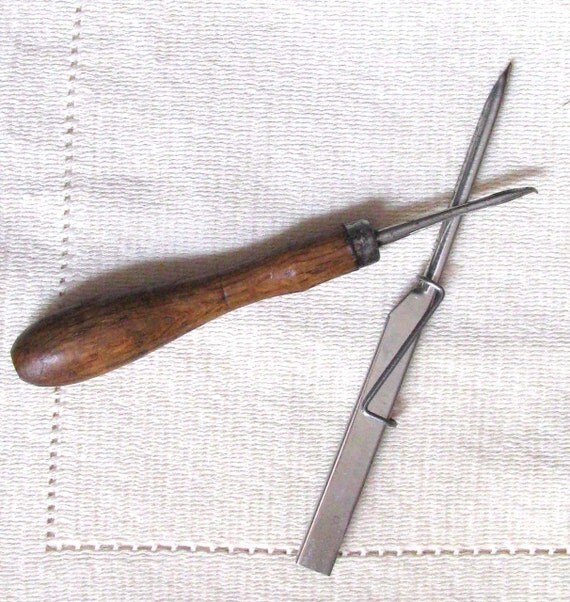 Antique rug hooking tools by myparentsattick on Etsy