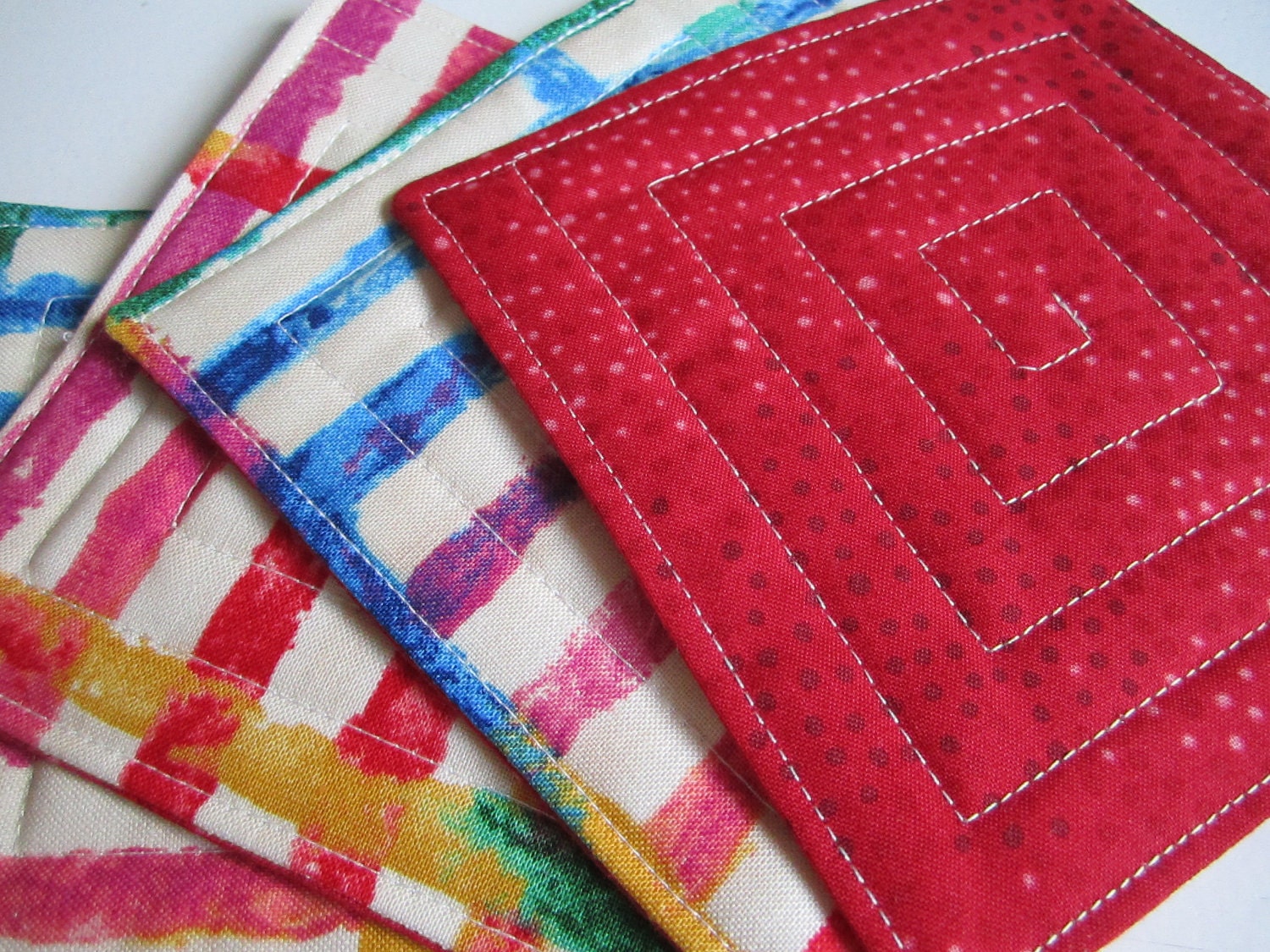 Quilted Coasters Multi Colour by Seraphimsmum on Etsy