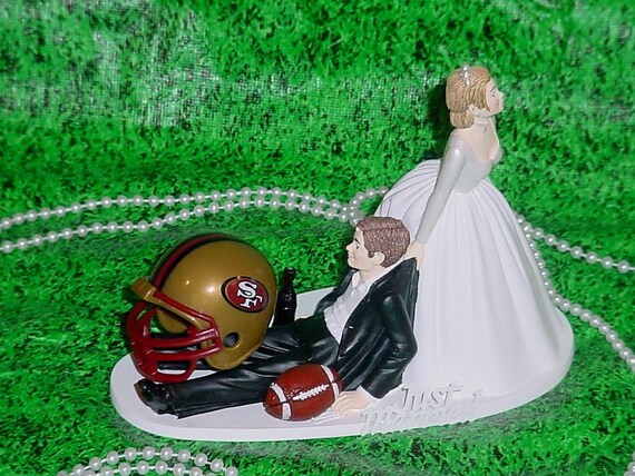 San Francisco 49ers Football Fan Sports Wedding Cake Topper