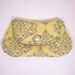 Park Fountains in Mustard Mini Curvy Envelope Clutch