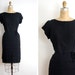 vintage 1950s dress / vintage 50s dress little black vintage cocktail dress / 50s black dress