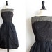 vintage 1950s dress - 50s party dress - black vintage dress