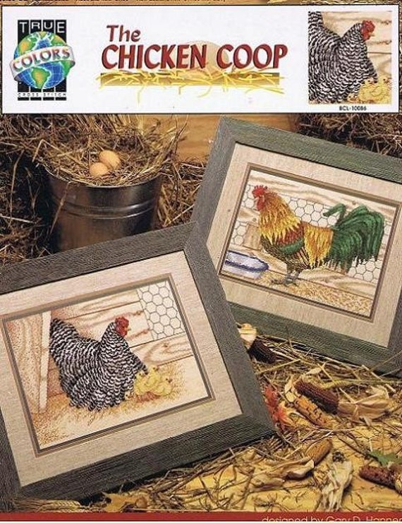 Chicken Coop Counted Cross Stitch Craft by howtobooksandmore