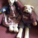 Reserved for Terri SALE Poor Teddy and Mrs. Teddy Bear in Tattered Clothing Collectible Home Decor Was 18.00