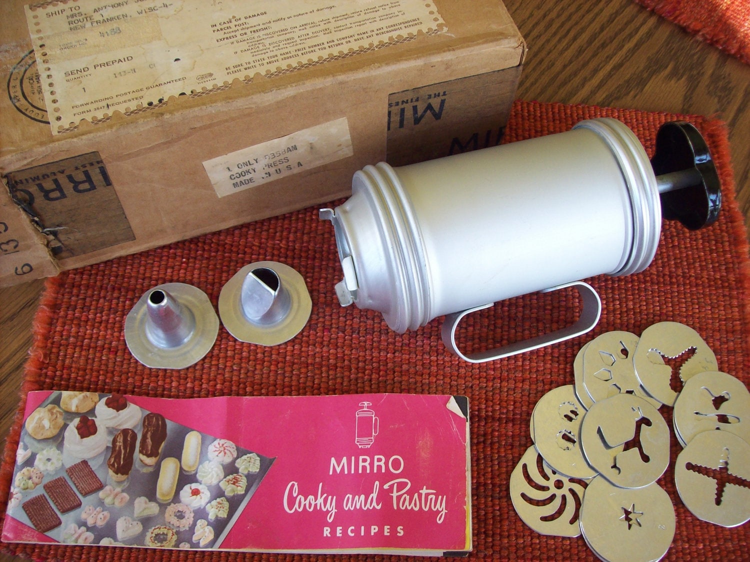 Mirro Cookie Press With Recipes Vintage 1950s Collectible