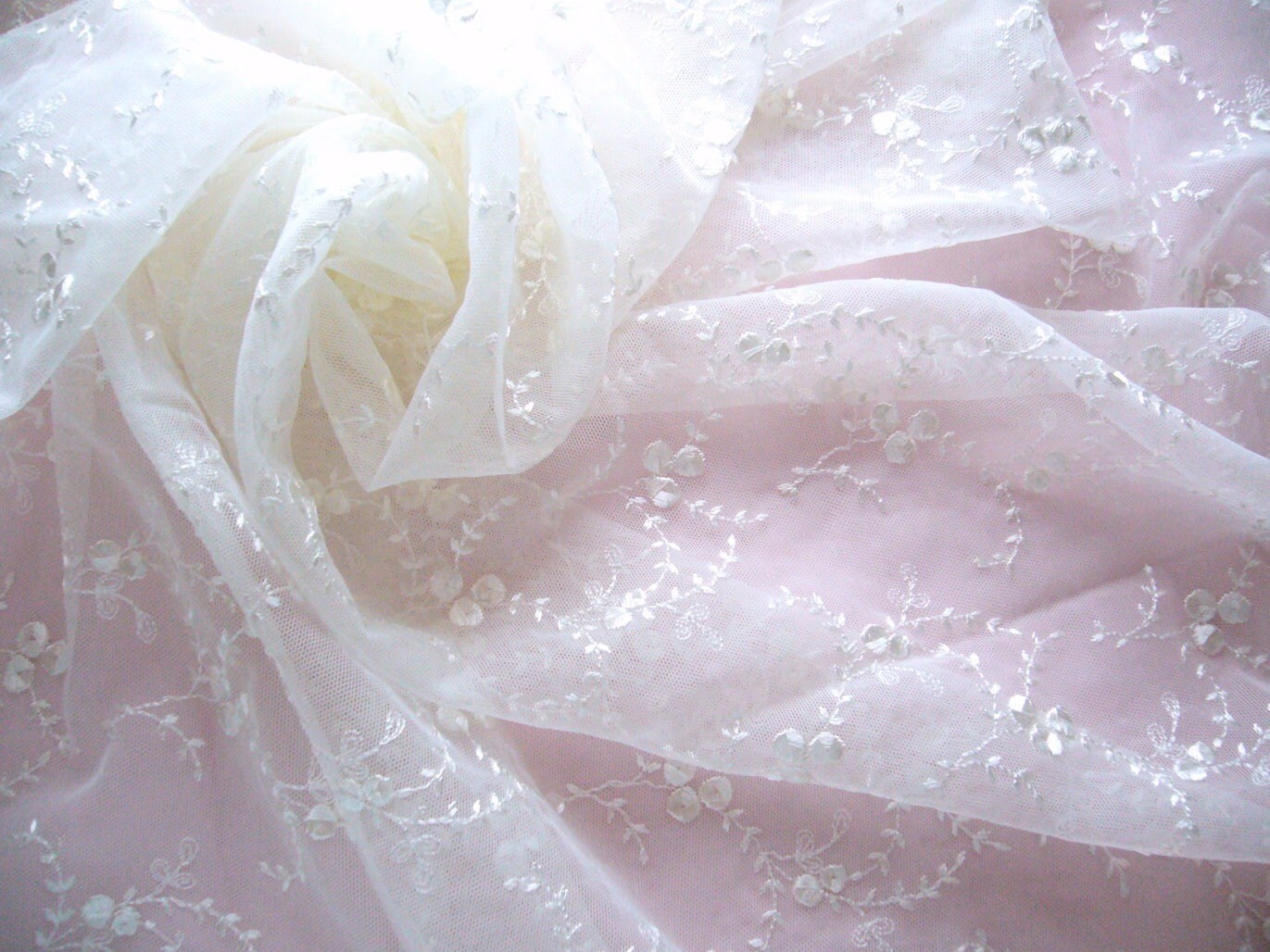 Embroidered tulle fabric net fabric floral fabric by laceville