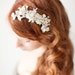 Bridal Fascinator, Head Piece, Bridal hair comb, Wedding Hair Accessory, ivory, gold, lace - Pearls and Twigs