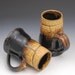 Pair of Tall Skinny Mugs - Dark Brown and Golden Brown