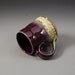 Purple Eggplant Fern Green Mug Handmade Porcelain Pottery by Mark Hudak