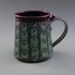 Mug handmade wheel thrown purple eggplant teal blue green porcelain by Mark Hudak