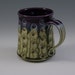 Pottery Mug handmade wheel thrown purple eggplant fern green porcelain by Mark Hudak