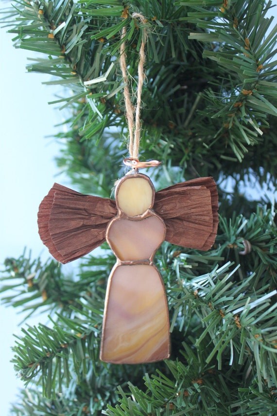 Folk Art Country Angel Ornament by glassgallerygirls on Etsy