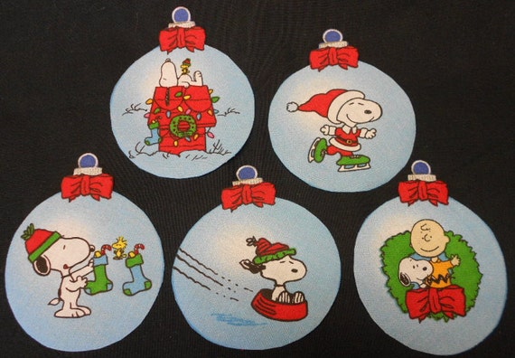 Snoopy Christmas Fabric Appliques 5 Charlie Brown and Snoopy