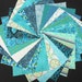 Aqua Quilt Fabric Charm Squares - Turquoise Aqua Teal - SEW FUN QUILTS Time Saver Quilt Kit