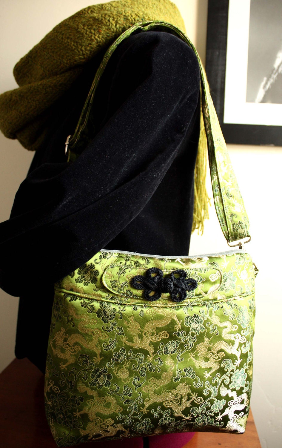 Crossbody Japanese Linen Purse handbag canvas by cindymars7