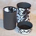 Desk Accessories Office Organizer - Black and White Lacy Leaf and Dots Pencil Holder Set No. 103