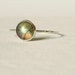 Satellite Ring - Simple and Sweet Labradorite Stack Ring - Choose Yellow Pink or Silver Band - Delicate Jewelry