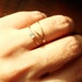 Choose Stone - Orb Set of Three Threads - Thin Tiny Skinny Stacking Rings - Yellow or Rose Band - Delicate Skinny Stack Rings