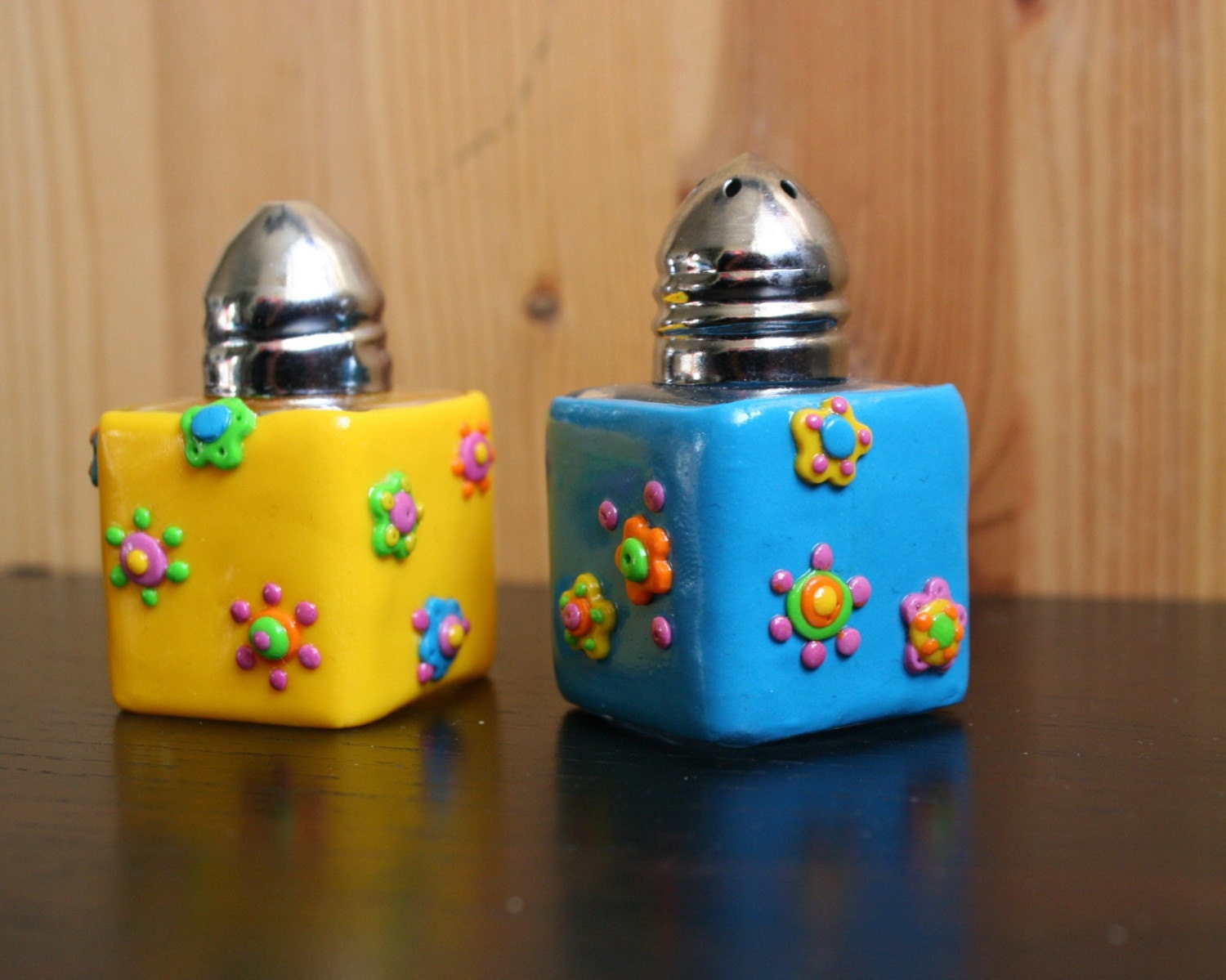 Handmade Colour fun salt and pepper shakers