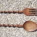 Vintage Wood Spoon and Fork Large Collectible Retro Wall Display Pineapple Aloha