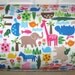 MONOGRAMMED Children THICK COMFY Nap Mat PreSchool Bright Animals and Flowers with Attached Cuddle Double Sided Minky Blkt and Pillow