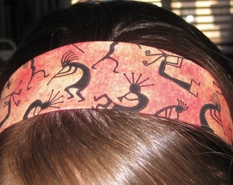 Orange and Red w/ Kokopelli on a Stay Put Headband
