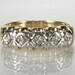 Womens Vintage Single Cut Diamond Wedding Ring - Two Tone 14K Gold