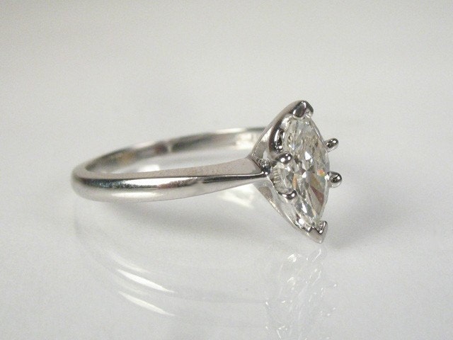 Vintage Marquise Diamond Engagement Ring 0.48 by lonestarestates