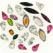 Swarovski Crystal Mixed Color & Shape Silver Plated Prong Set Stone Settings Findings Components Lot