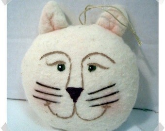 Cotton Batting Cat Ornament/Handmade/*Made to ORDER**