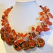 Reserved for Kay Final Payment Red and Gold Dangles Imagination Flower Necklace set