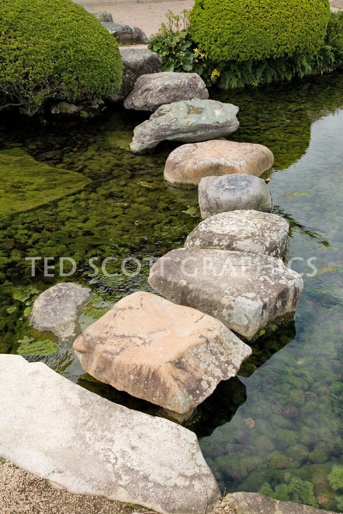 Japanese Garden Korakuen Stepping Stones Photograph.