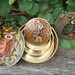3 Nesting Owl Boxes set, vintage Brass Cloisonne circles, Unique