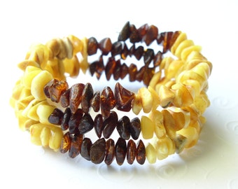Natural Butterscotch Honey Baltic Amber Oval Shape Memory Bracelet