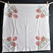 Vintage Applique Tulip Card Table Cloth Cover Red Checks Country Fabric