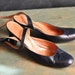 Vintage Leather Shoes Blue Heels made in Spain